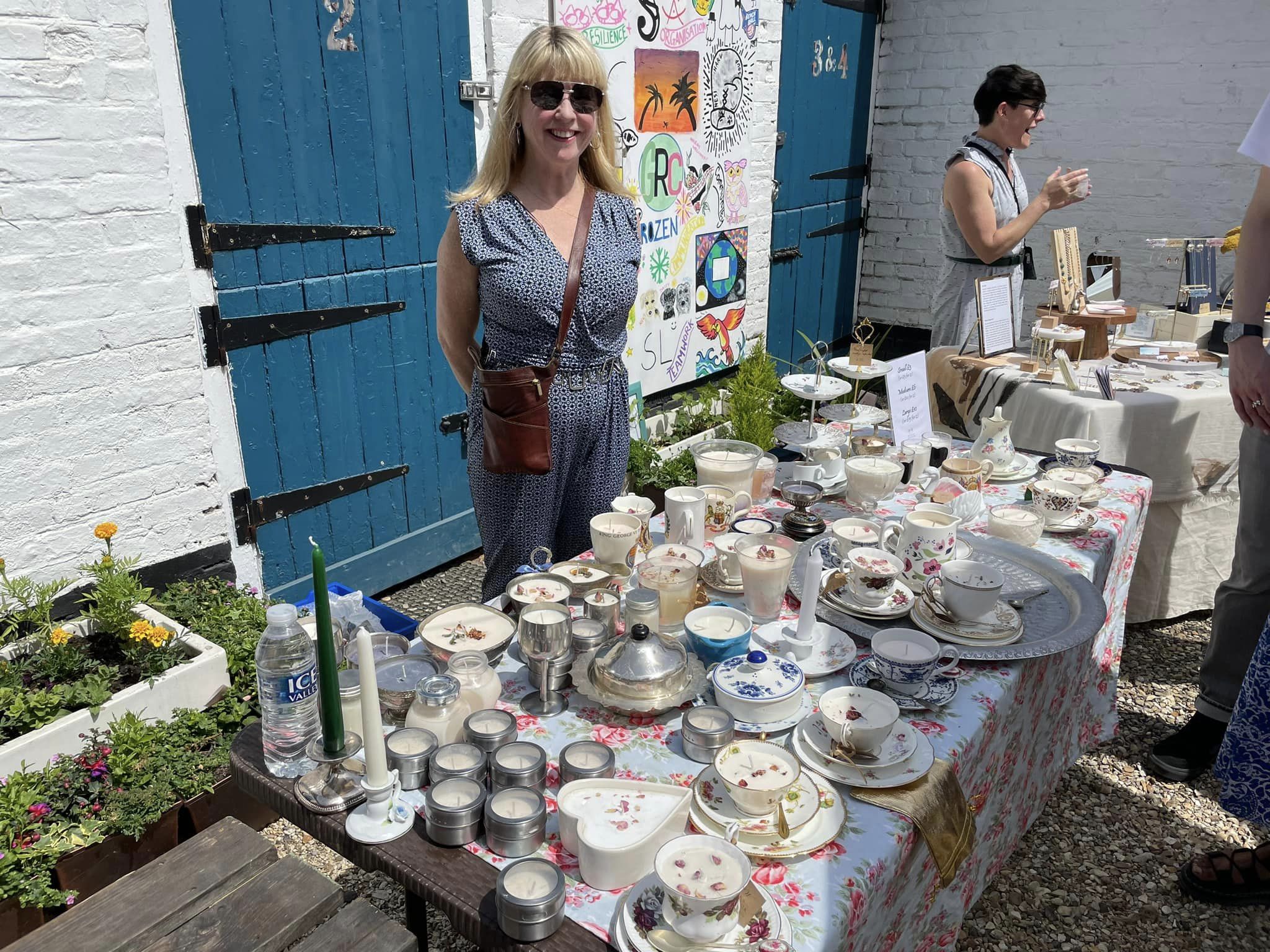 Stall with mixture of candles and bric-a-brac