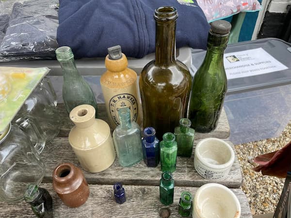 Collection of very old bottles.