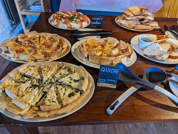 An array of quiches.