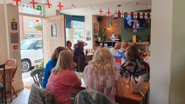 The pub was busy for the Final.