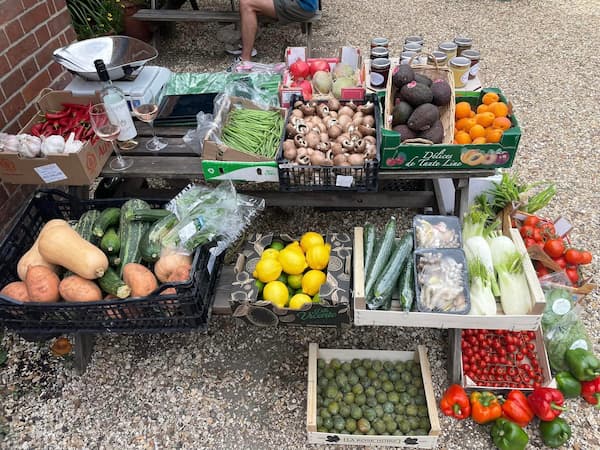 Fresh vegetable stall from The Eton Pantry