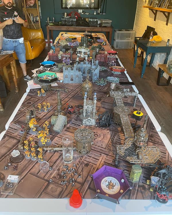 The games table ready for battle
