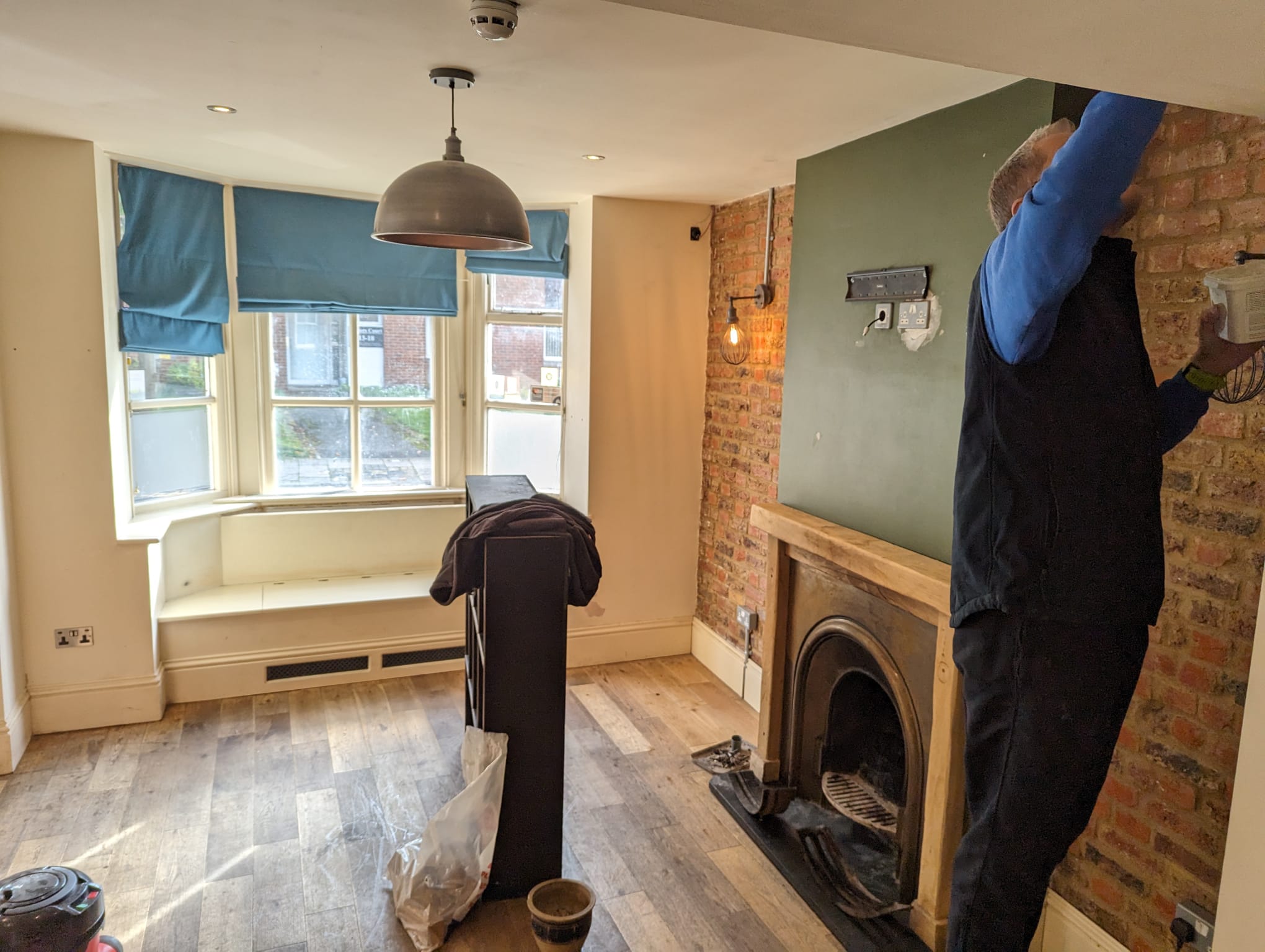 The pub was emptied to allow cleaning and painting to take place.