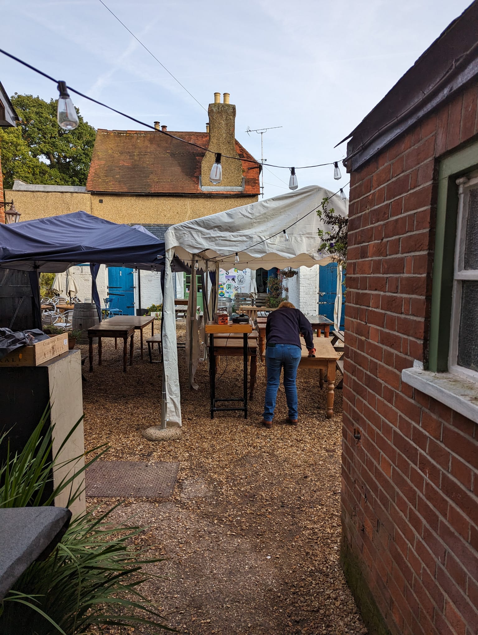 A lot of the work had to be done in The Courtyard whilst cleaning took place.