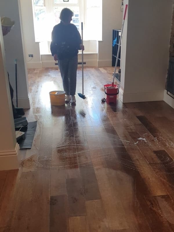 Cleaning the floor