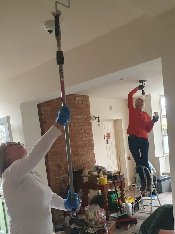 Painting the ceiling