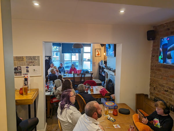 All the tables were full during the England game.