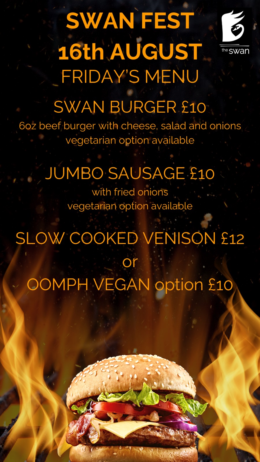 Friday Menu at SwanFest