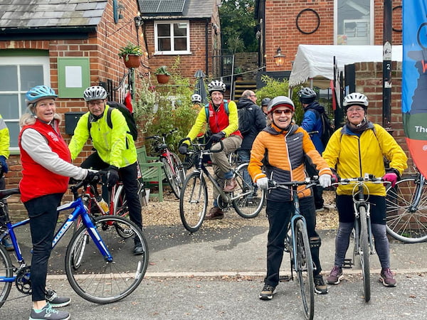 A group of the Cycle Hub leaving The Swan