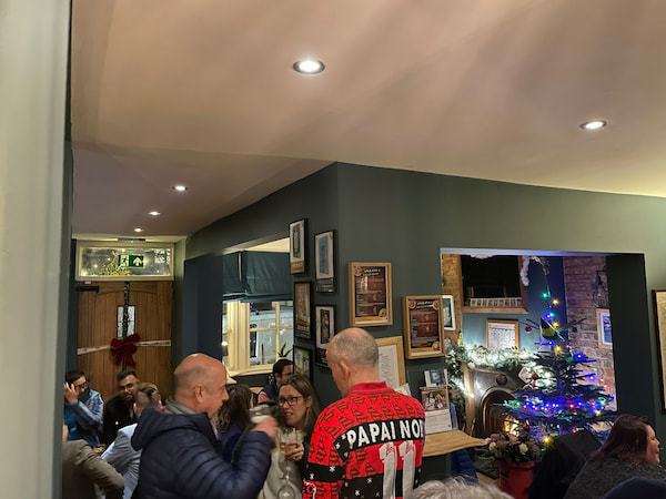 Inside the pub was busy during the Christma Market