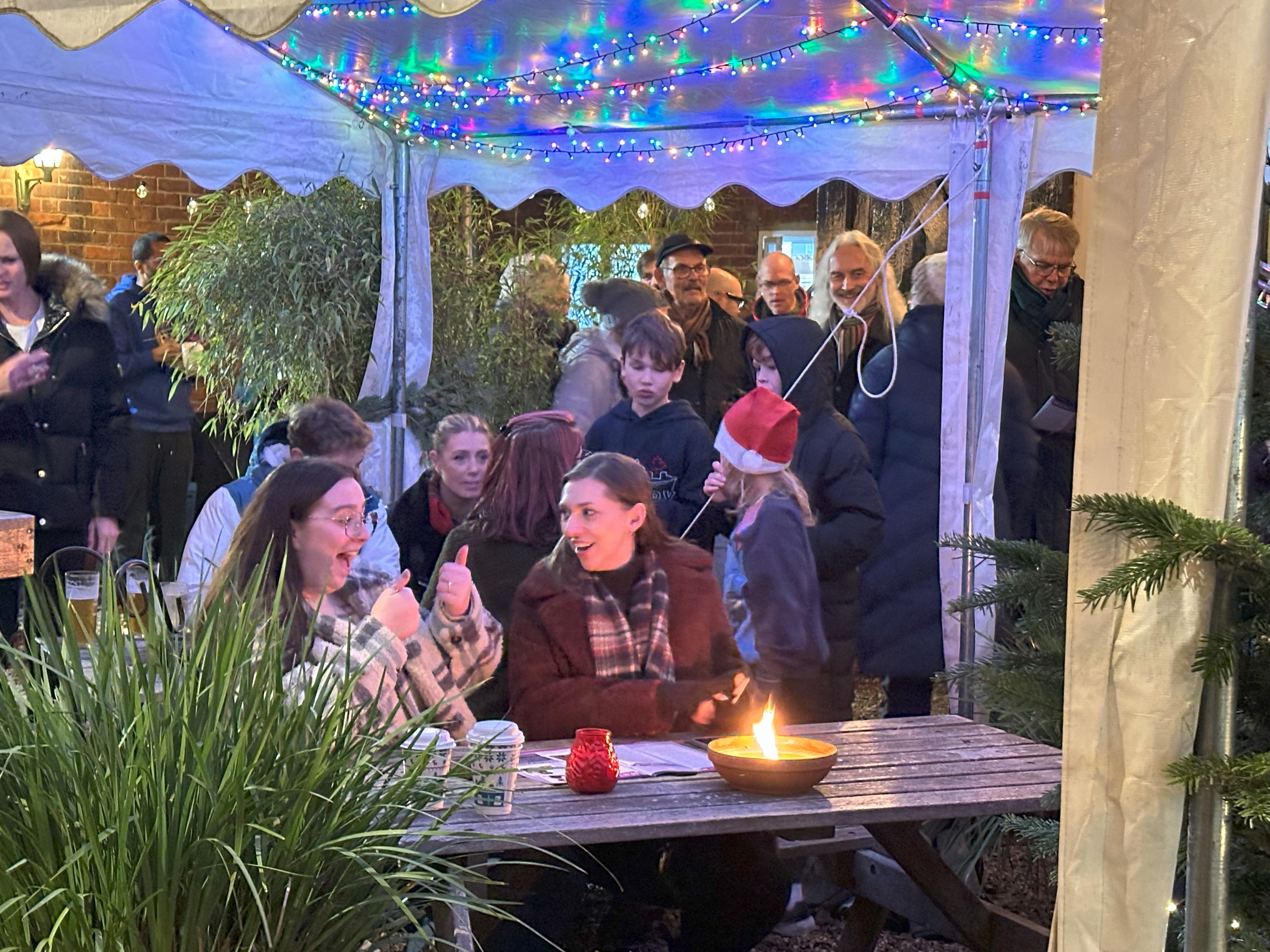 Having a chat after the carol signing