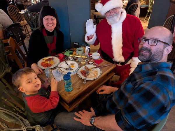 Young family with Santa