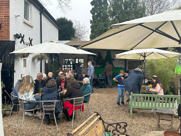 Outside in the Courtyard on Christmas Day