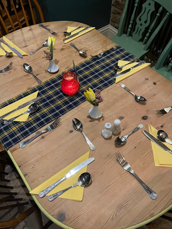 Tables were dressed to a Scottish themed