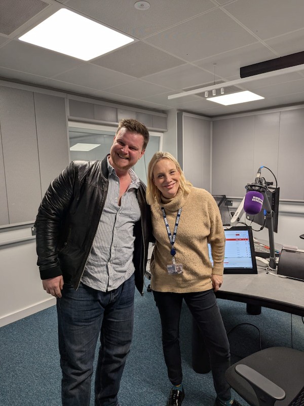 Micky with presenter Kirsten O'Brien of BBC Radio Berkshire