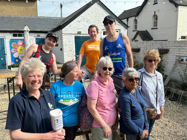 Some of the walkers and runners who took part.