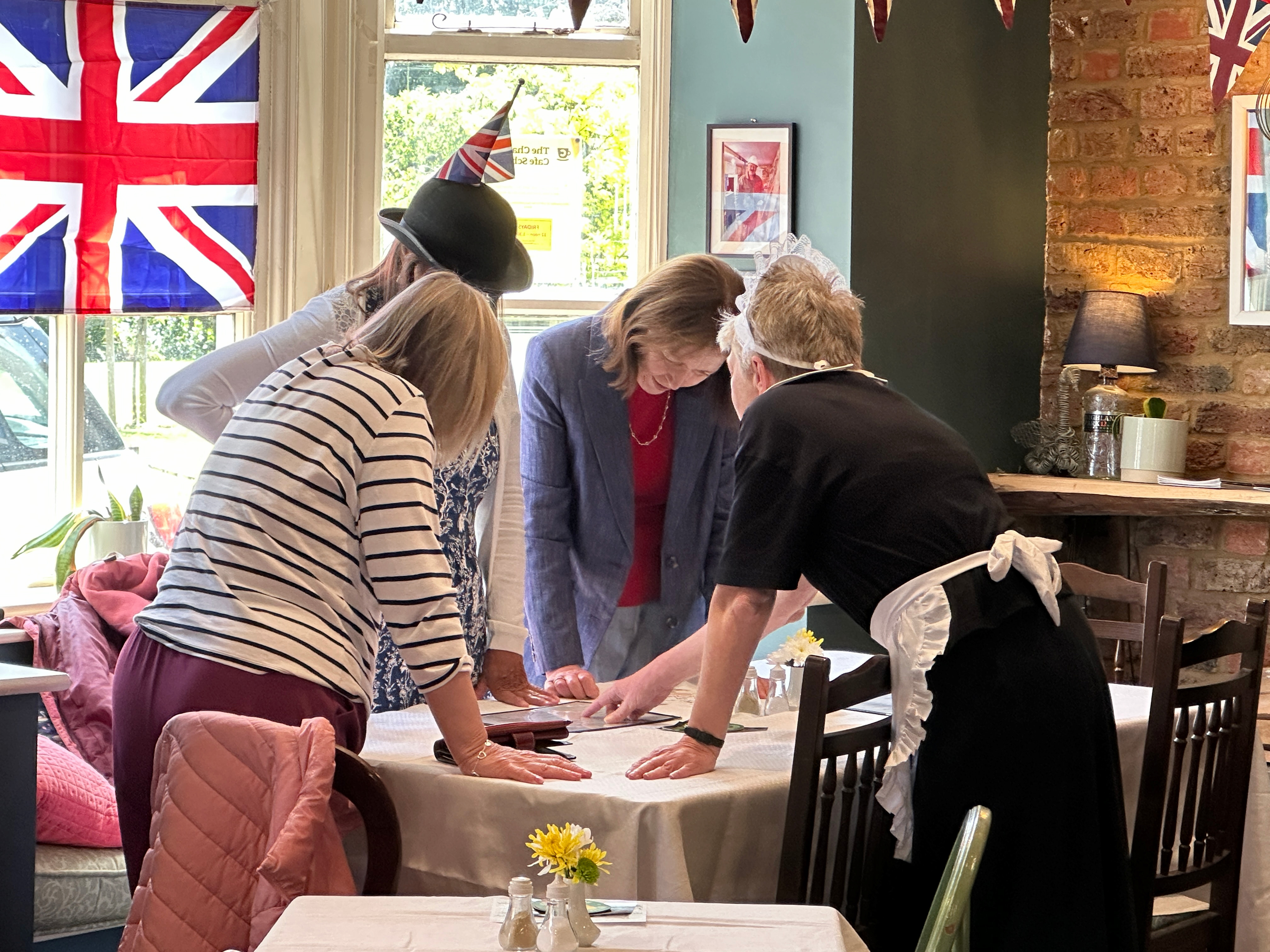 Discussing the VE Day 80 menu