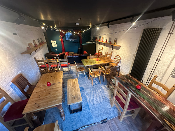 The Coach House set up as a chic cinema