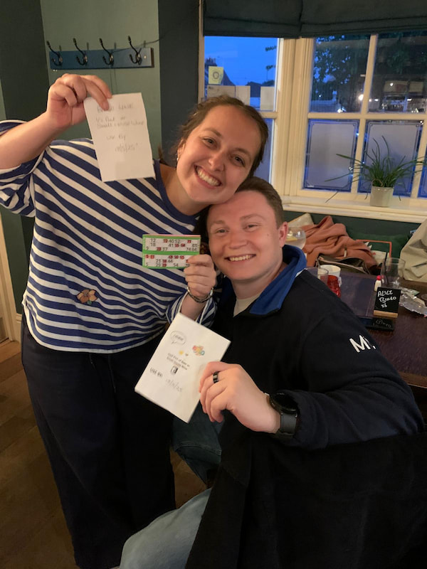 Cathy won a line on her birthday!