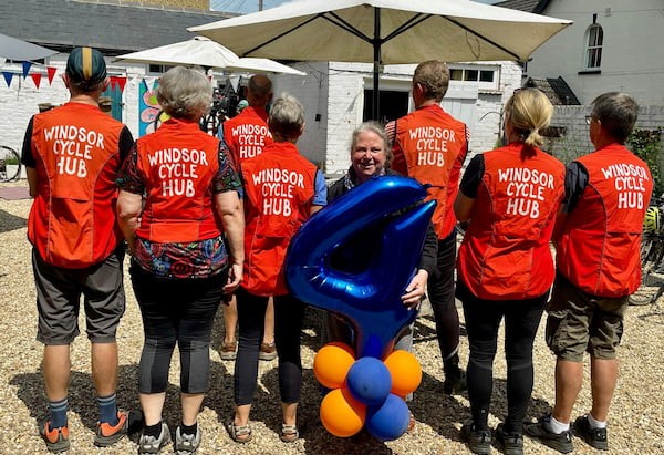 Some of the WCH volunteers showing off their orange tops