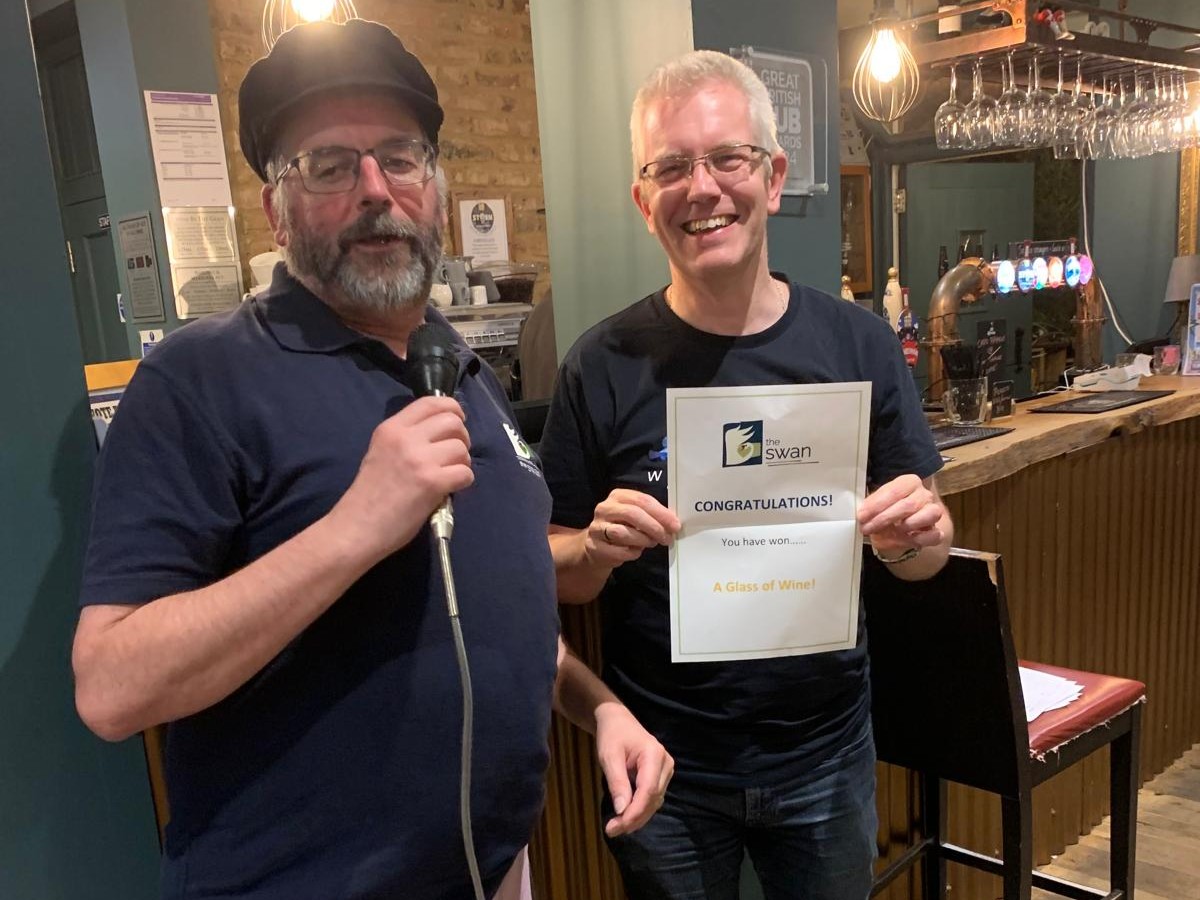 Winner of the 13th August 2025 raffle - Colin Waddington won a glass of wine.