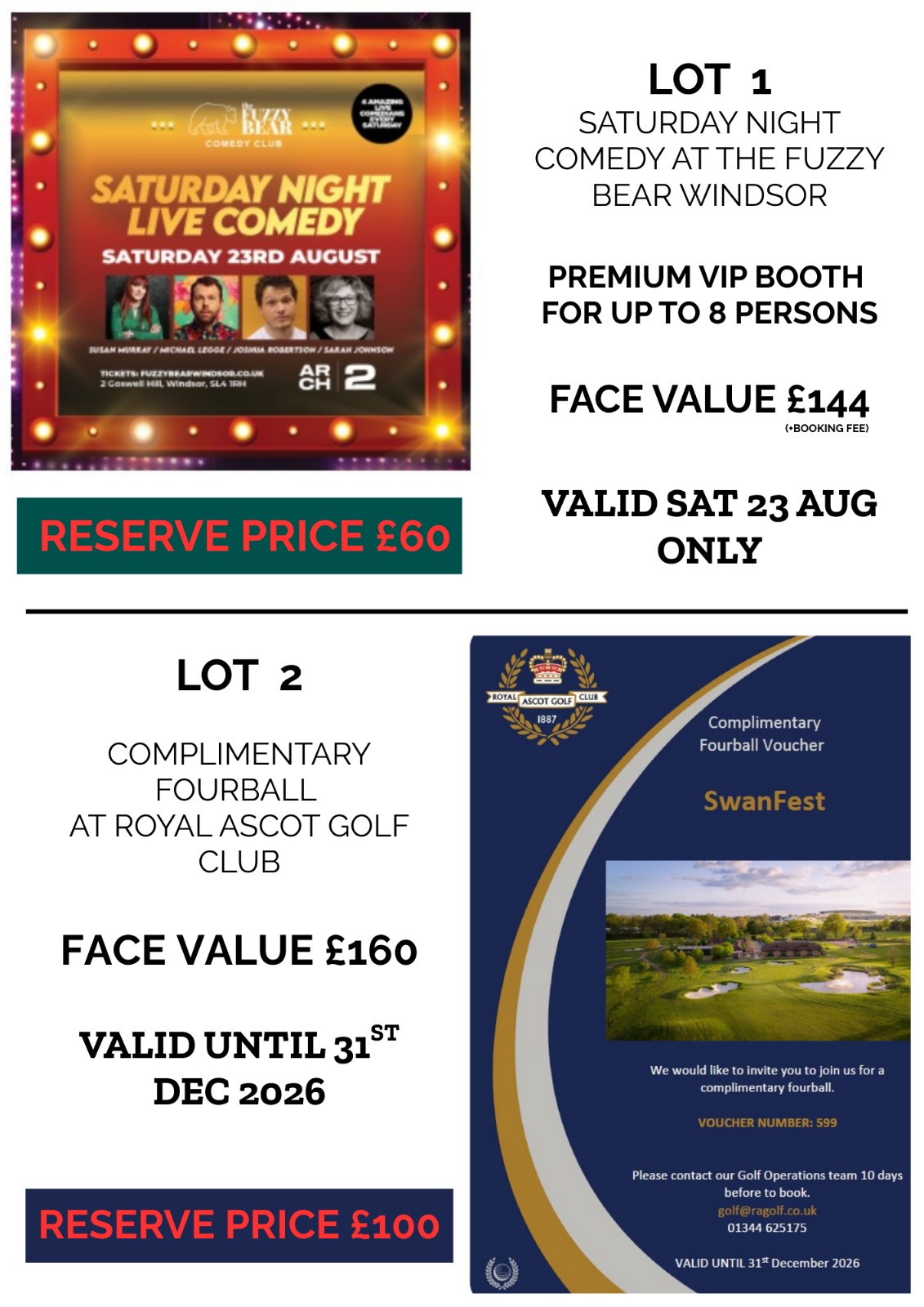 SwanFest Auction Lots