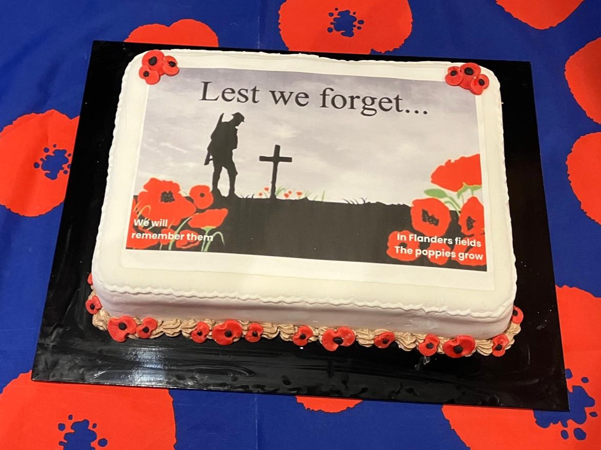 Centre piece for our coffee morning for the poppy appeal