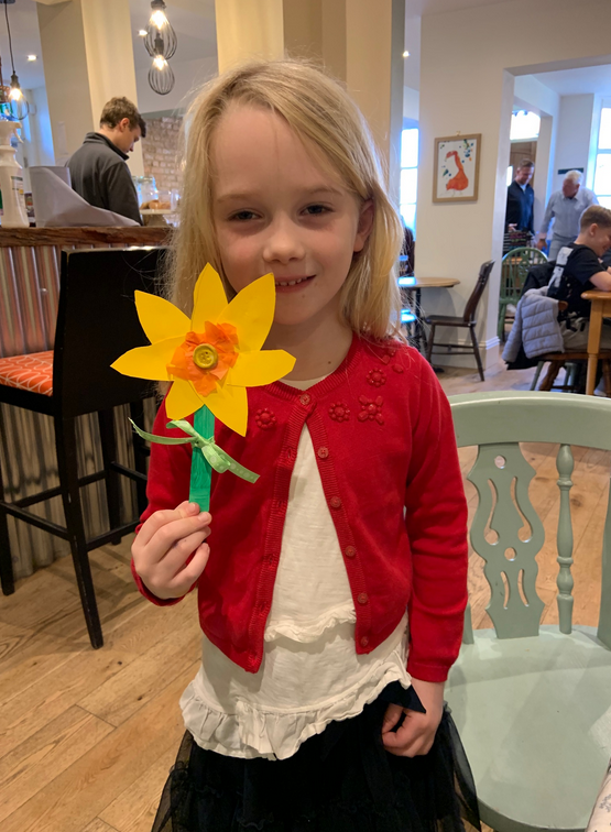 One of the participants with their daffodil