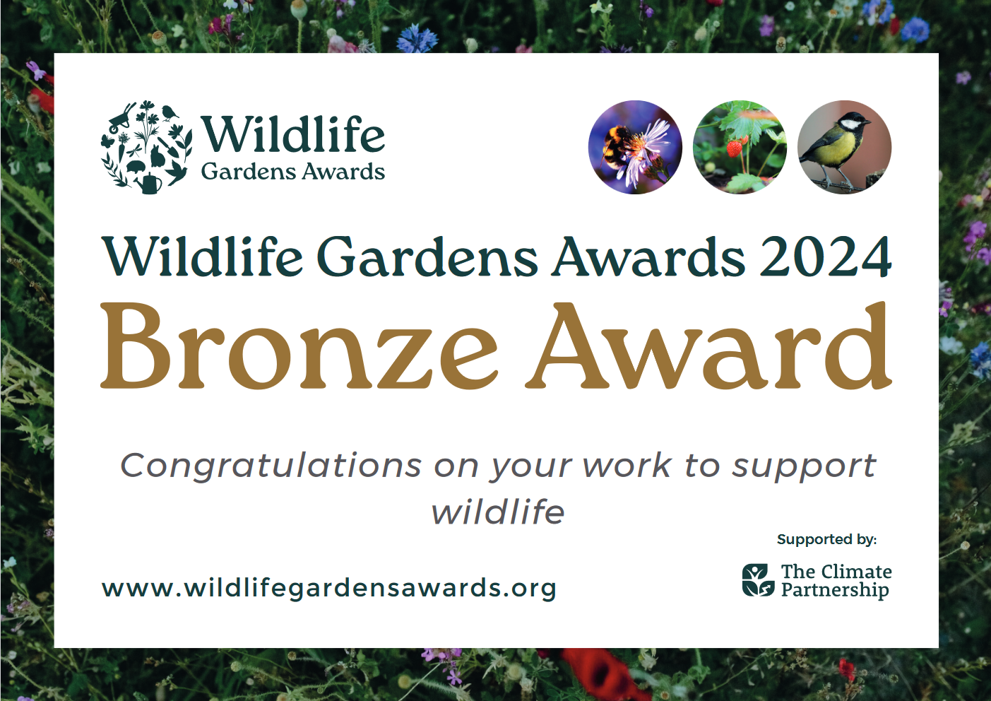 Wildlife Garden Awards 2024 - Bronze Award