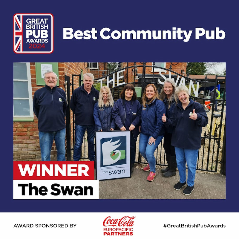 Winners of the Best COmmunity Pub award for 2024