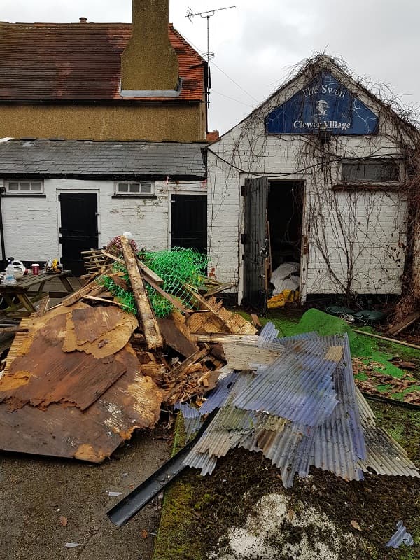 Debris collected so far dumped in The Courtyard