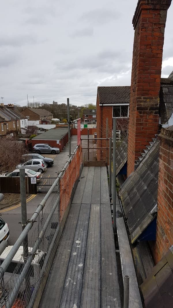 Chimney is leaning, will be cut down later