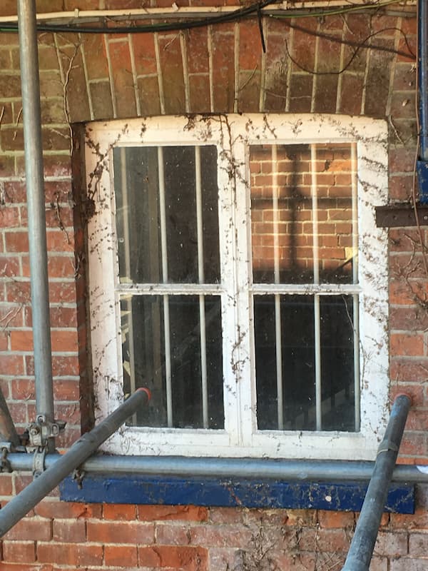 Office windows in disrepair