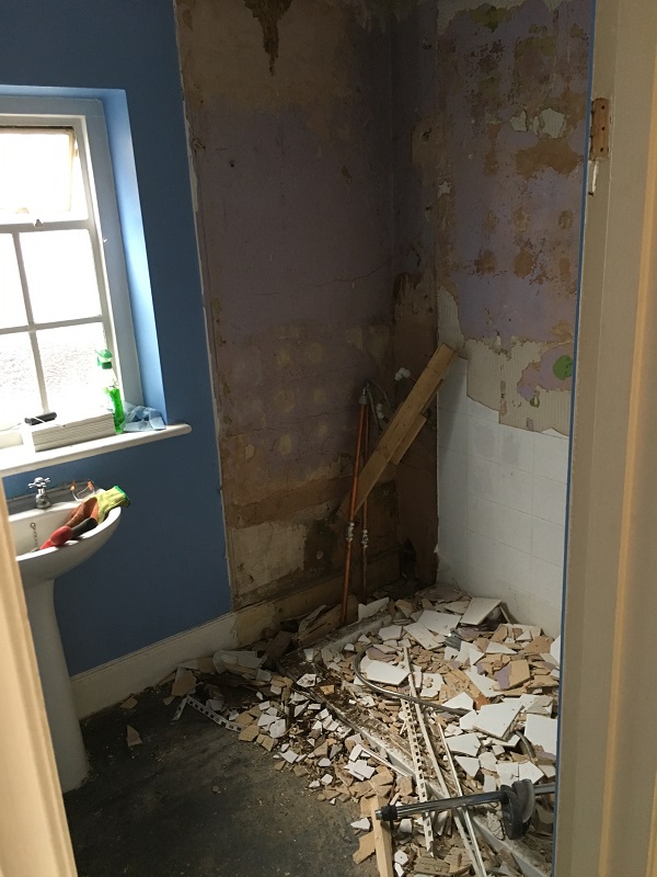 Shower was demolished