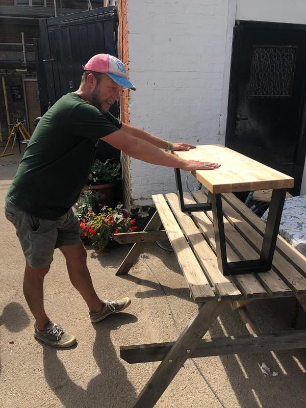 Richard with a finised bench