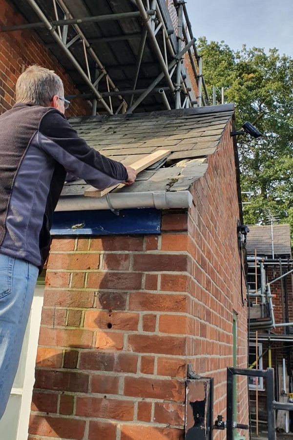 Trevor replacing some slates