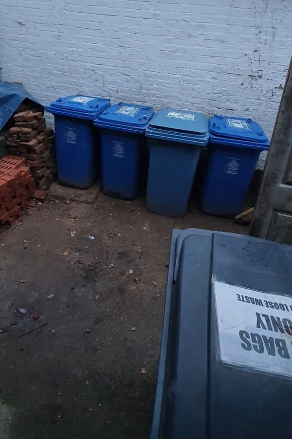 The recycling bins now fit neatly into the space