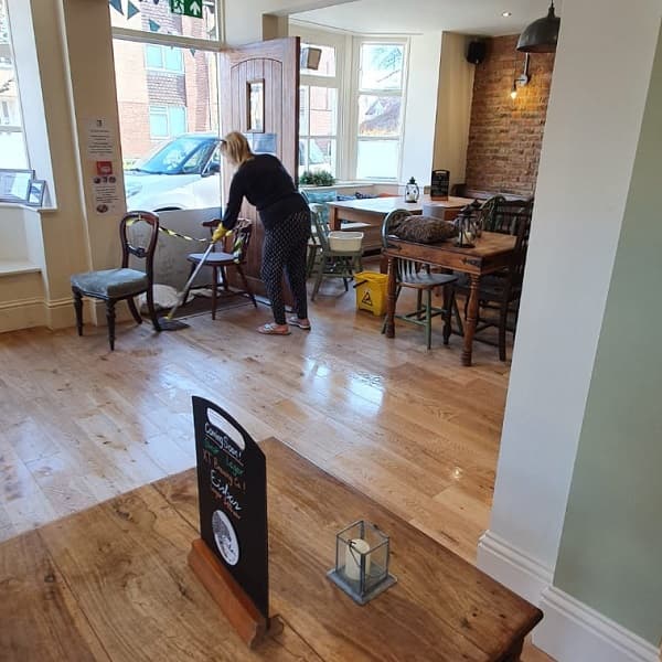 Pub was covered in dust which had to be cleaned before opening