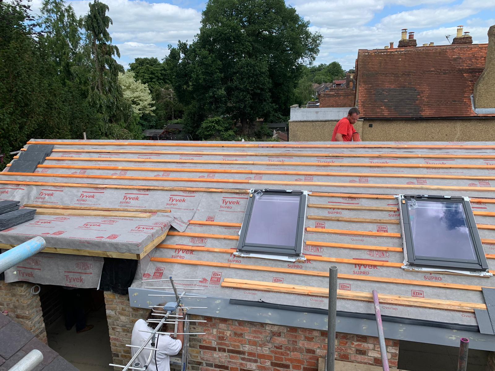 Coach House roof taken from the pub