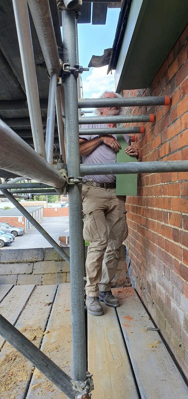 Tony putting up more soffits and barge boards