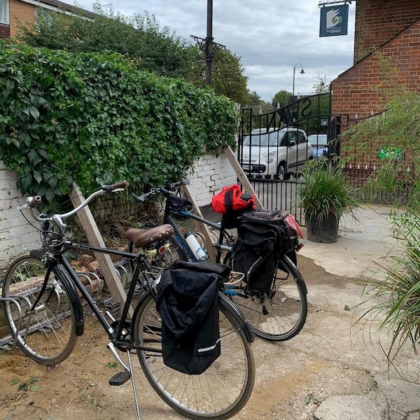 Main bike rack has been moved to front wall and a new one added in its place