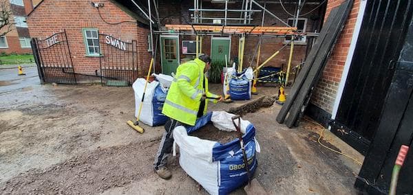 Activity at the front bay window