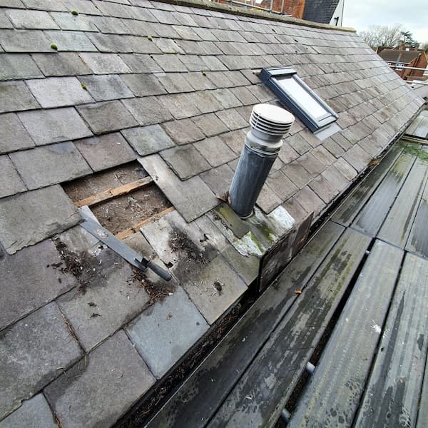 Opening up the roof to take the extraction system