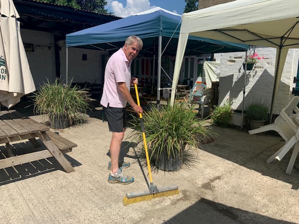 Sweeping The Courtyard