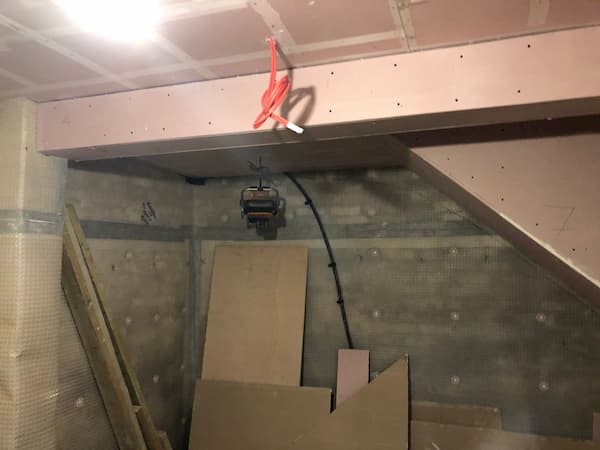 Store room ceiling fireboarded ready for plastering