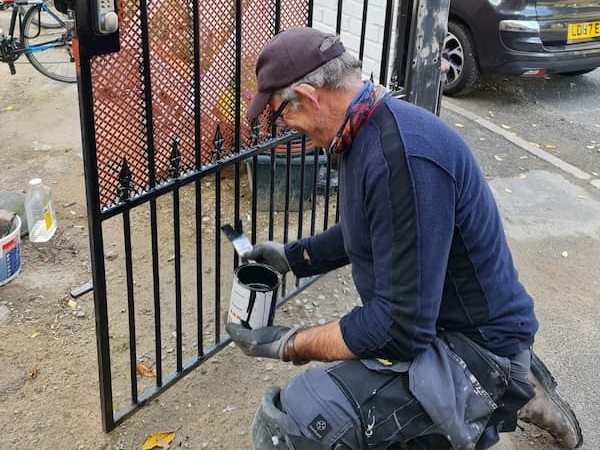 The new security mesh required painting - John at work