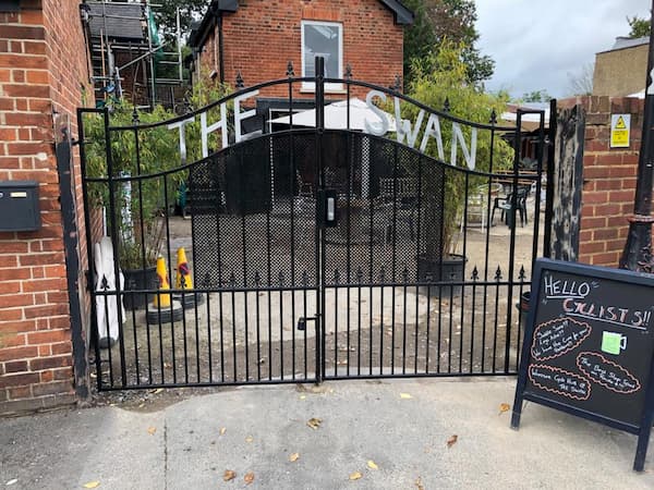 The finished gates all nice and black and shiny and secure