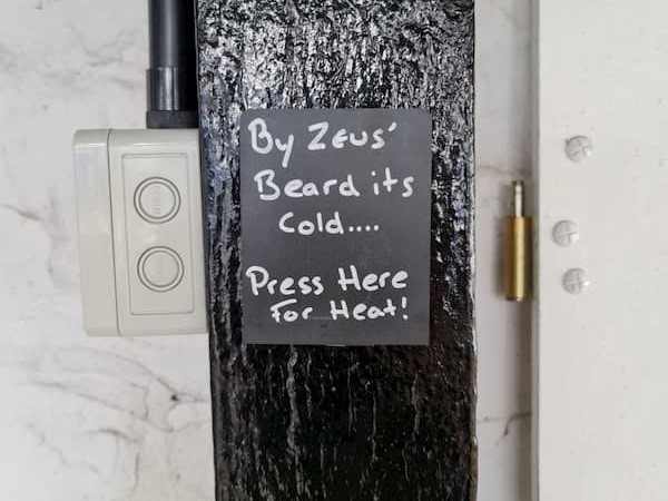 By Zeus' beard, it's cold ... press here for heat