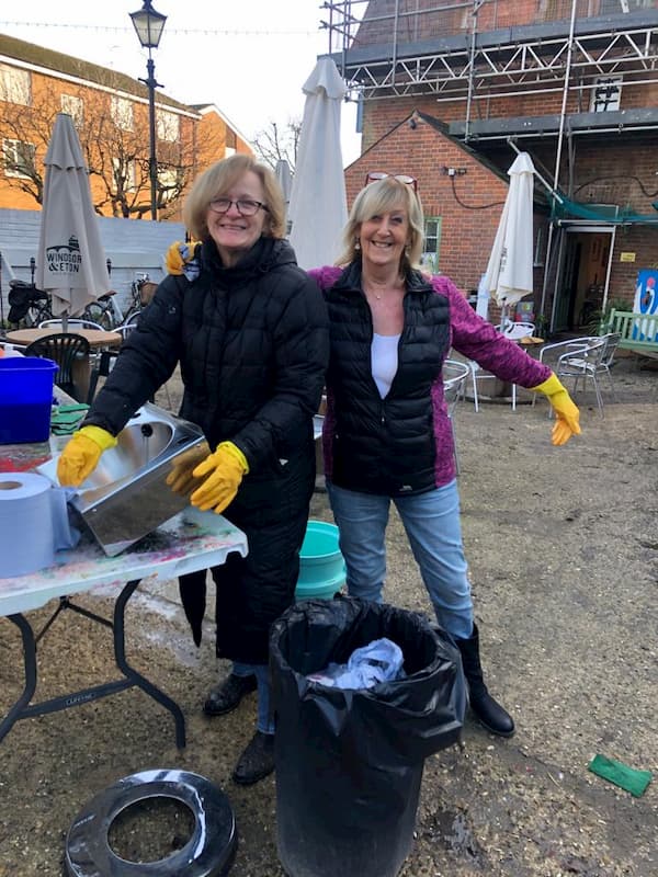 Bes and Dawn cleaning The Kitchen equipment