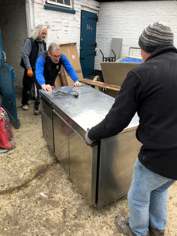 The warriors moving equipment out of the stable